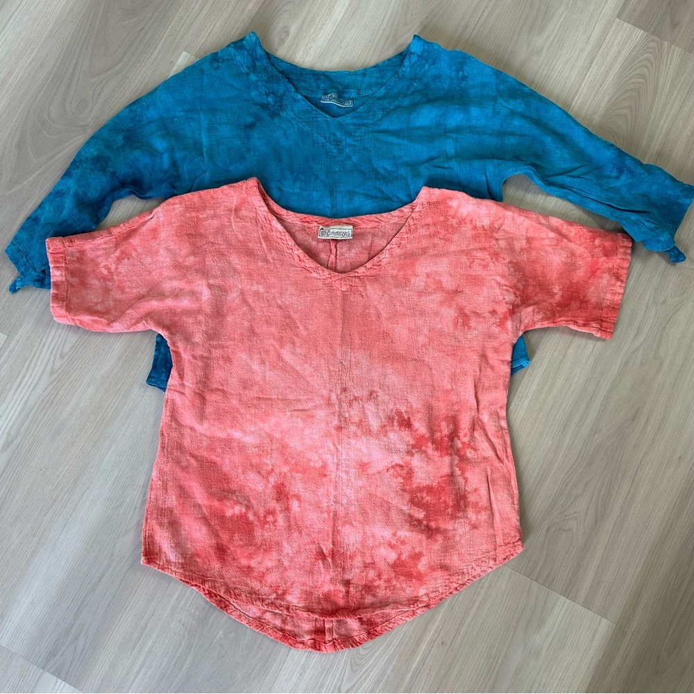 2 Cottonways 1 (S/M) 3/4 sleeve cotton gauze tunic